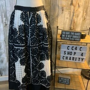 Ulla Johnson Black and White Midi Skirt